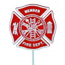 Grave Marker (Firefighter) - Red Aluminum