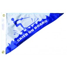10x15" Nylon Skier on Board Pennant