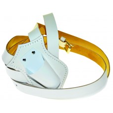 Single Leather Parade Carrying Belt (White)